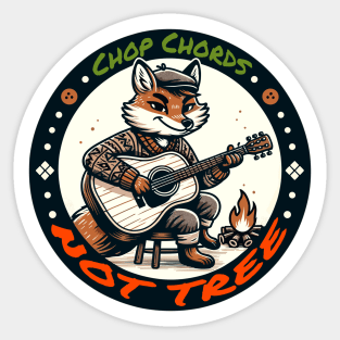 Foxy Guitarist Strumming, Natures Harmony Sticker